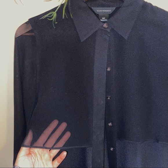 100% Silk Club Monaco Blouse - Picture 7 of 11